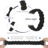 Wearlizer Elastic Band Compatible with Fitbit Versa 4 Bands for Woman/Versa 3/Sense 2/Sense Bands Women, Slim Solo Loop Braided Strap Stretchy Woven Wristband Accessory, Black M view 3