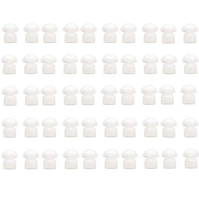 50 Pack Replacement Mushroom EarTips Earbud with Soft White Silicone Rubber for Acoustic Tube Earpiece & Coil Tube Headset Suit for Motorola Kenwood Baofeng Icom Yaesu HYT Midland Cobra Radio by Caroo