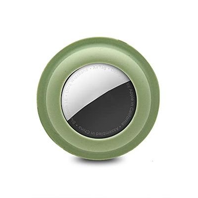 Air Tag Stick On Case for Apple Airtag Silicone Protective Holder Precisely for Apple AirTag Portable and Anti-Scratch Apple Tracker Finder Tag Airtag Wallet Self Adhesive Mount (Light Green)