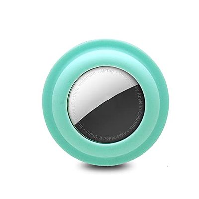 Air Tag Stick On Case for Apple Airtag Silicone Protective Holder Precisely for Apple AirTag Portable and Anti-Scratch Apple Tracker Finder Tag Airtag Wallet Self Adhesive Mount (Turquoise)