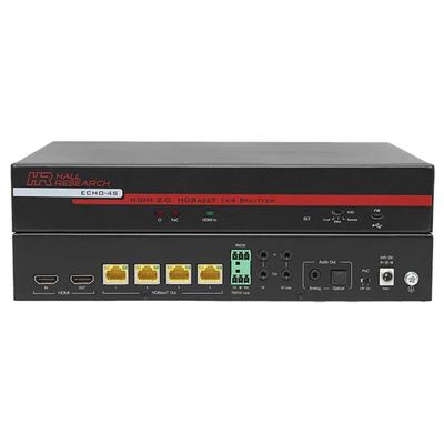 Hall Research Echo-S 4-Channel HDBaseT Sender with Analog and Optical Audio Extraction