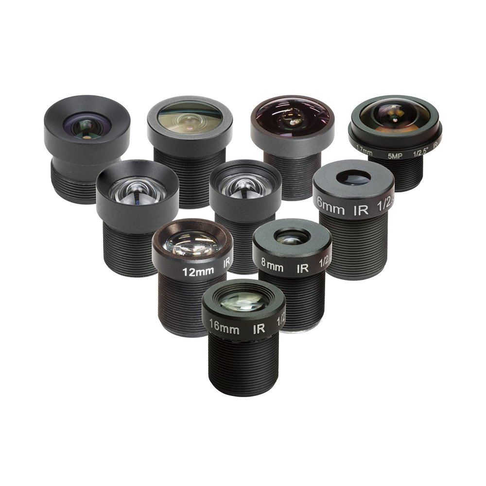 Arducam M12 Lens Set for USB Camera(1/2.7 1/2.8 1/2.9), Telephoto, Macro, Wide Angle, Fisheye Lens Kit (20- 180) with Holder and Cleaning Cloth, Optical All-in-One