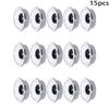 Yinpecly 15Pcs Shiny Silver ABS Desktop Cable Grommets 1.97 inch(50mm) Plastic Hole Cover Round Shape for Managing and Hiding Cord Office PC Desk Wire Organizer view 2