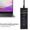 1 to 4 USB 3.0 Hub Male to Female USB Extender Adapter Cable Splitter,3.94ft Slim & Portableusb 3.0 Hub,Suitable for Desktops and PC view 3
