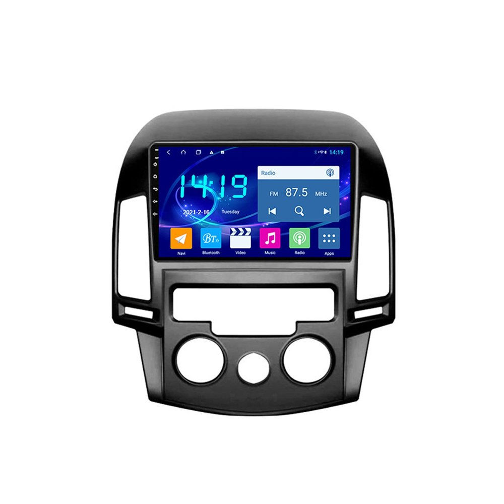 2 Din Car Stereo GPS Navigation Android 10.0, with Rear Camera Support 4G WiFi/Bluetooth/Mirror Link/Steering Wheel Control/USB/Carplay/DSP, for Hyundai I30 2007-2012,Quad core,WiFi 1+16