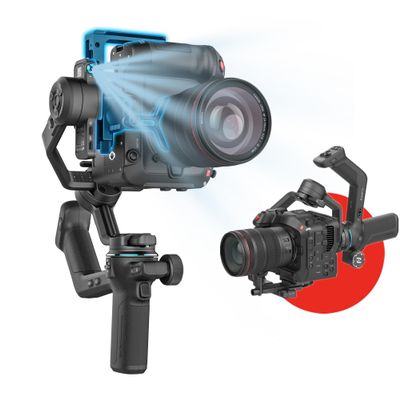 FeiyuTech SCORP-C2 Professional Camera Gimbal Stabilizer, Built-in AI Face/Object Tracking, 3.5kg/7.72lbs Load, Native Vertical Video for YouTube TikTok, for Sony A7, Canon EOS R, Nikon Z Mirrorless