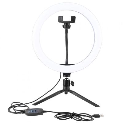 BWLZSP LED Ring Light,Desktop LED Ring Light USB Fill Light with Tripod Phone Holder for Makeup Live Broadcast