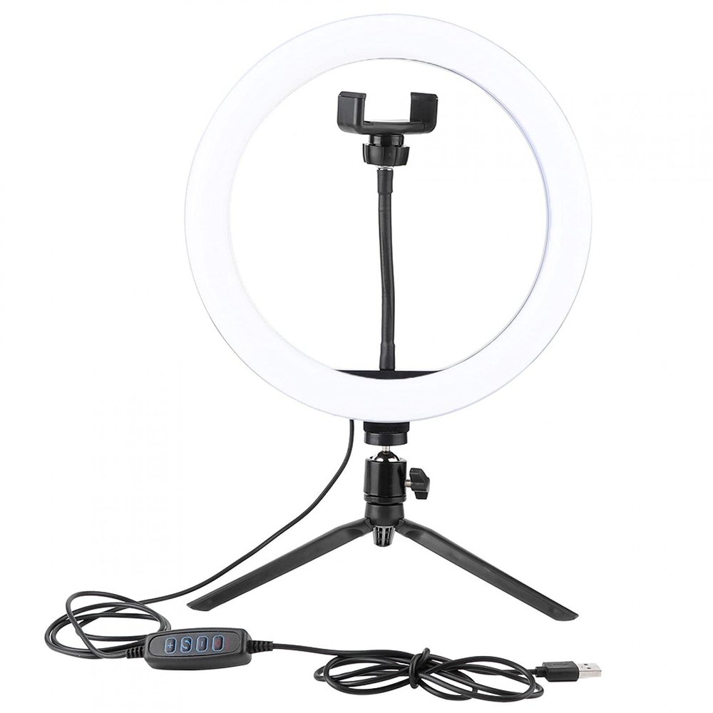 BWLZSP LED Ring Light,Desktop LED Ring Light USB Fill Light with Tripod Phone Holder for Makeup Live Broadcast