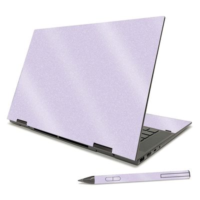 MightySkins Glossy Glitter Skin Compatible with HP Envy x360 15" (2021) - Solid Lilac | Protective, Durable High-Gloss Glitter Finish | Easy to Apply, Remove, and Change Styles | Made in The USA