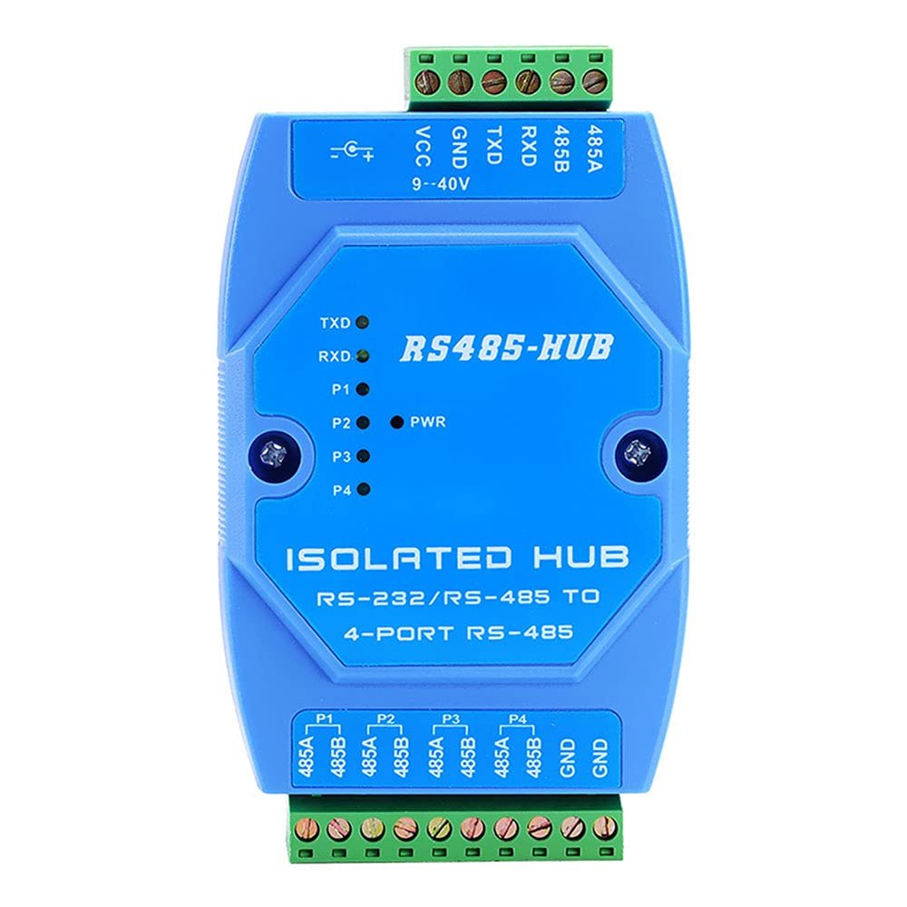 Taidacent Opto-Isolated Hub/Splitter/Repeater Industrial-Grade Photoelectric Isolation RS485 Hub Sub-Sharer 2500V Optical Isolated HUB (RS232 RS485 to 8 Port RS485)