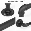 Jeasor Industrial Pipe Towel Rack Towel Bar, Heavy Duty Wall Mounted Rustic Farmhouse Bath Towel Holder for Bathroom (Black, 32 inch) view 4