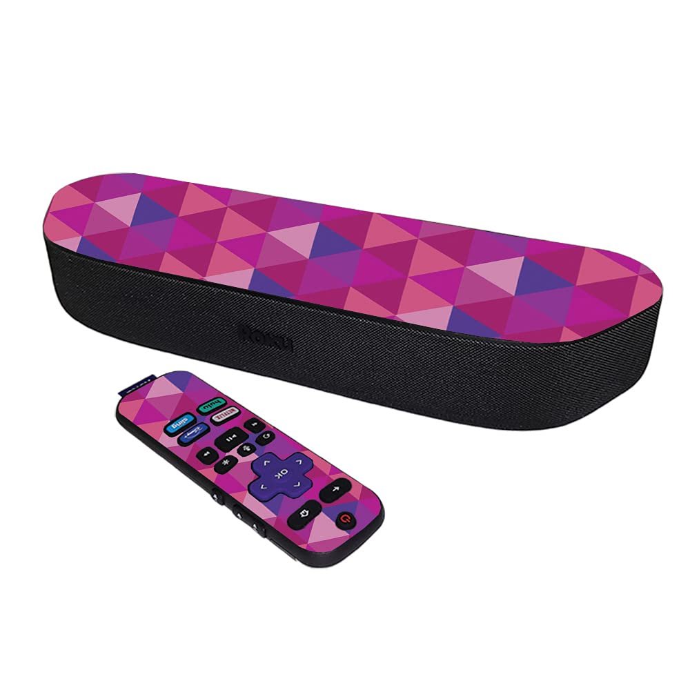 MightySkins Skin Compatible with Roku Streambar Media Player (2020) - Pink Kaleidoscope | Protective, Durable, and Unique Vinyl Decal wrap Cover | Easy to Apply | Made in The USA