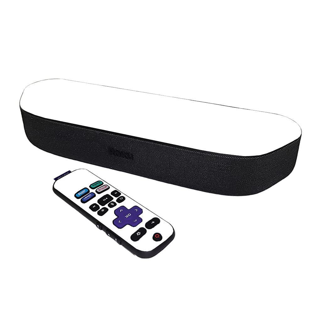 MightySkins Skin Compatible with Roku Streambar Media Player (2020) - Solid White | Protective, Durable, and Unique Vinyl Decal wrap Cover | Easy to Apply and Change Styles | Made in The USA