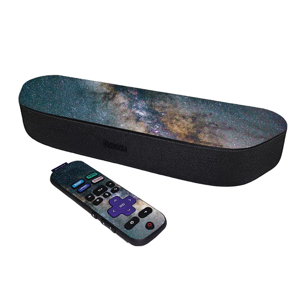MightySkins Skin Compatible with Roku Streambar Media Player (2020) - Galactic Landscape | Protective, Durable, and Unique Vinyl Decal wrap Cover | Easy to Apply | Made in The USA