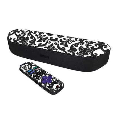 MightySkins Skin Compatible with Roku Streambar Media Player (2020) - Black Damask | Protective, Durable, and Unique Vinyl Decal wrap Cover | Easy to Apply and Change Styles | Made in The USA