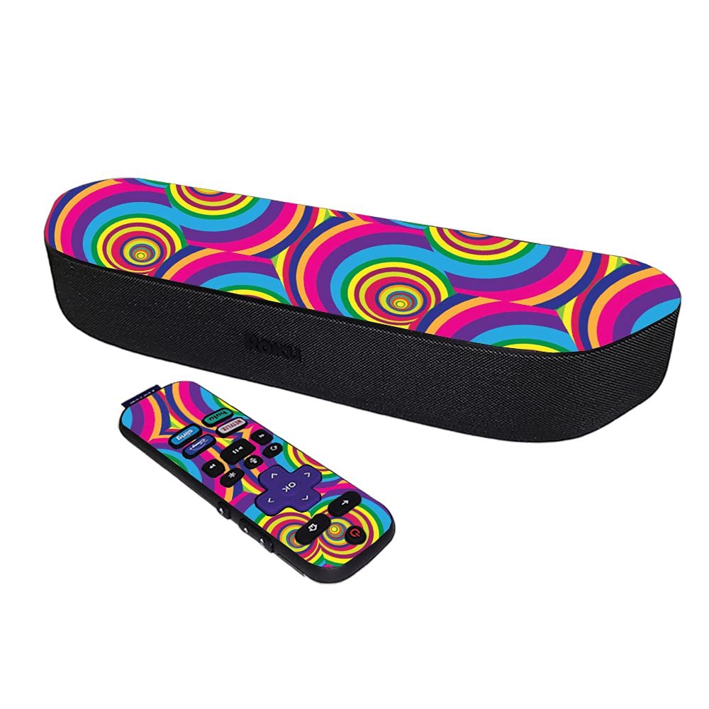 MightySkins Skin Compatible with Roku Streambar Media Player (2020) - Groovy 60s | Protective, Durable, and Unique Vinyl Decal wrap Cover | Easy to Apply and Change Styles | Made in The USA