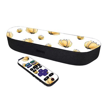 MightySkins Skin Compatible with Roku Streambar Media Player (2020) - Yellow Poppy | Protective, Durable, and Unique Vinyl Decal wrap Cover | Easy to Apply and Change Styles | Made in The USA