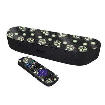 MightySkins Glossy Glitter Skin Compatible with Roku Streambar Media Player (2020) - Nighttime Skulls | Protective, Durable High-Gloss Glitter Finish | Easy to Apply | Made in The USA
