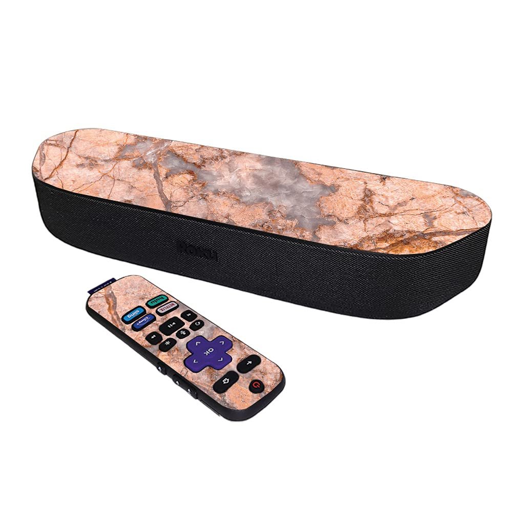 MightySkins Skin Compatible with Roku Streambar Media Player (2020) - Blush Marble | Protective, Durable, and Unique Vinyl Decal wrap Cover | Easy to Apply and Change Styles | Made in The USA