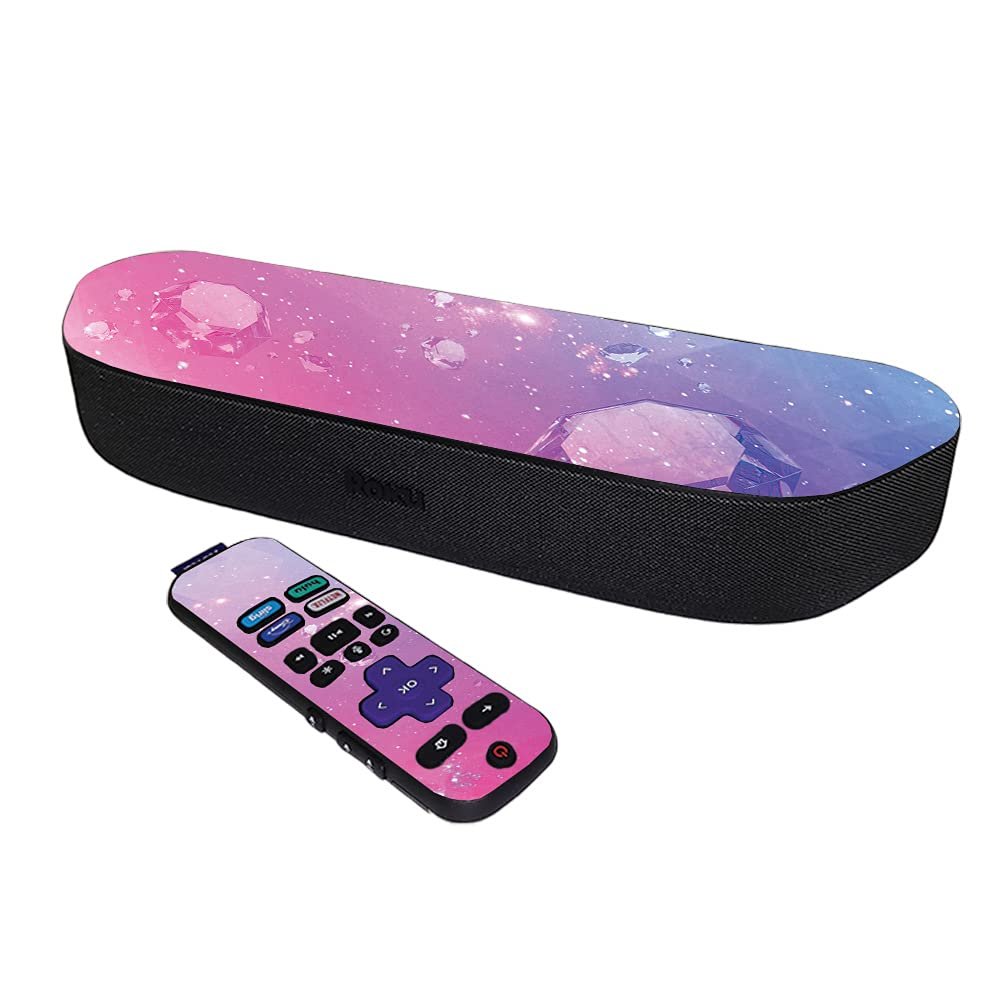 MightySkins Skin Compatible with Roku Streambar Media Player (2020) - Pink Diamond | Protective, Durable, and Unique Vinyl Decal wrap Cover | Easy to Apply and Change Styles | Made in The USA