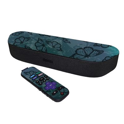 MightySkins Skin Compatible with Roku Streambar Media Player (2020) - Dark Butterfly | Protective, Durable, and Unique Vinyl Decal wrap Cover | Easy to Apply and Change Styles | Made in The USA