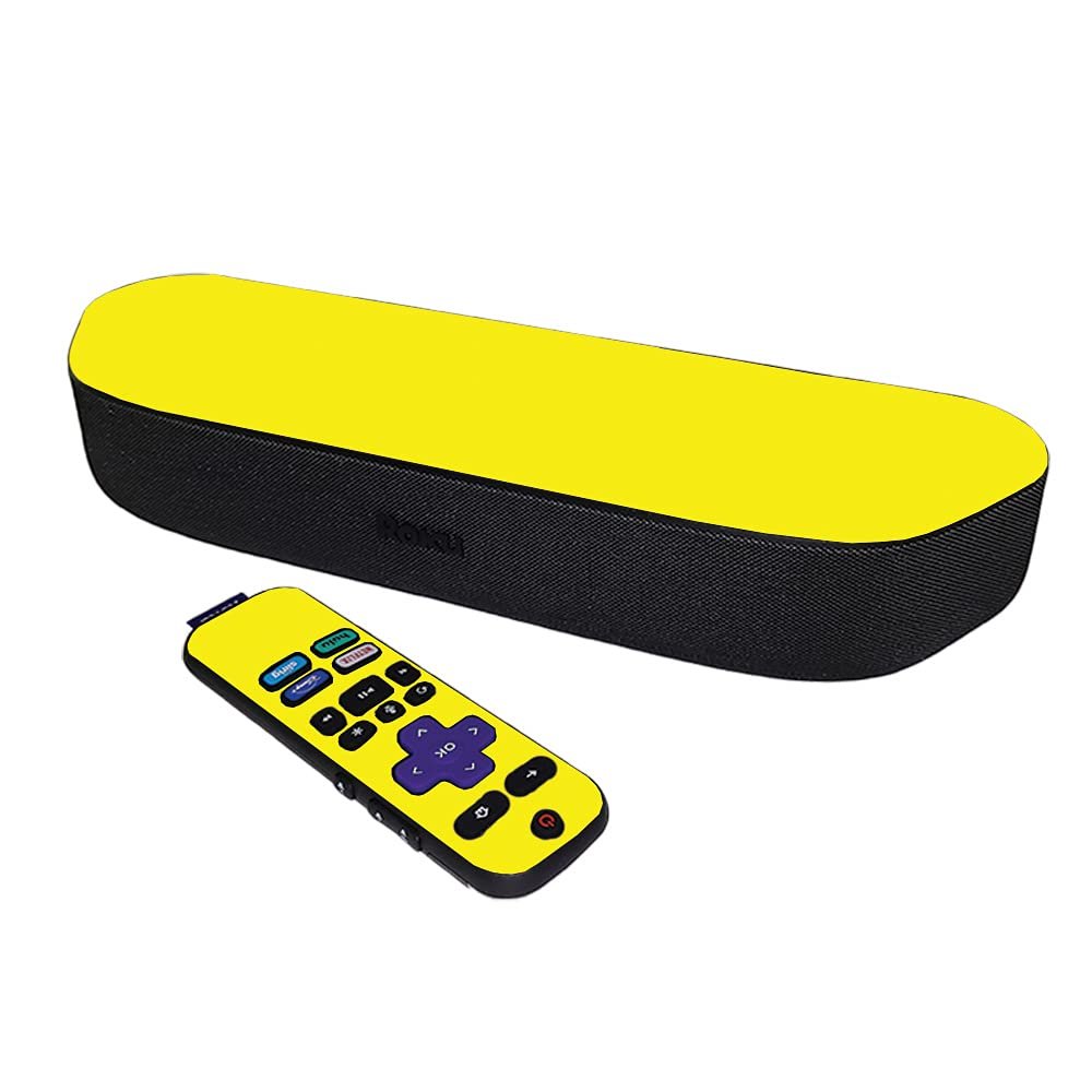 MightySkins Skin Compatible with Roku Streambar Media Player (2020) - Solid Yellow | Protective, Durable, and Unique Vinyl Decal wrap Cover | Easy to Apply and Change Styles | Made in The USA