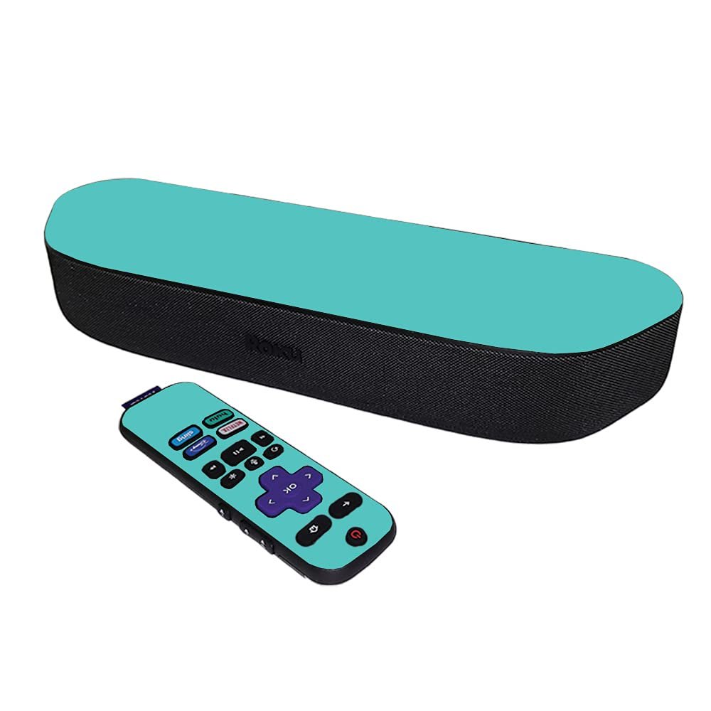 MightySkins Skin Compatible with Roku Streambar Media Player (2020) - Solid Turquoise | Protective, Durable, and Unique Vinyl Decal wrap Cover | Easy to Apply and Change Styles | Made in The USA