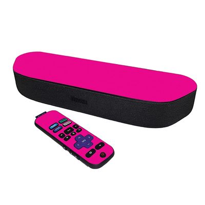 MightySkins Skin Compatible with Roku Streambar Media Player (2020) - Solid Hot Pink | Protective, Durable, and Unique Vinyl Decal wrap Cover | Easy to Apply and Change Styles | Made in The USA