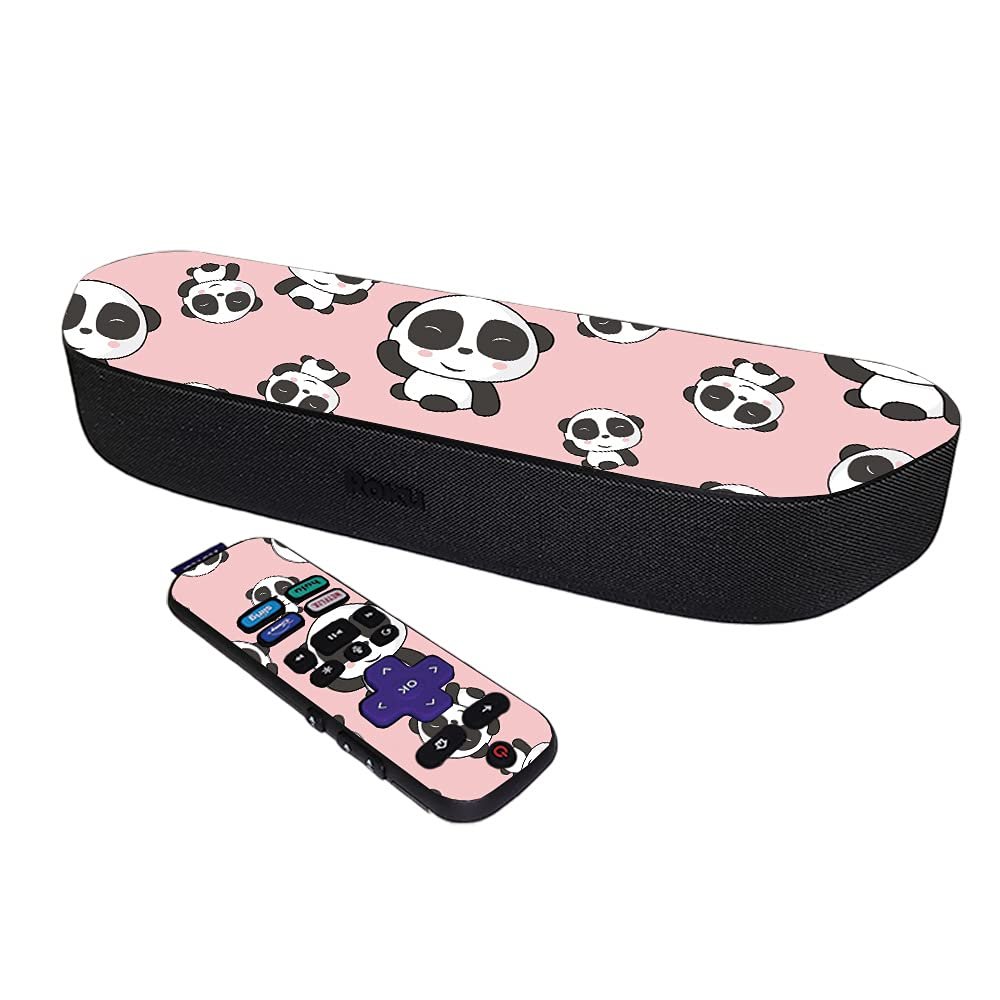 MightySkins Skin Compatible with Roku Streambar Media Player (2020) - Panda Hello | Protective, Durable, and Unique Vinyl Decal wrap Cover | Easy to Apply and Change Styles | Made in The USA