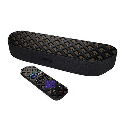 MightySkins Skin Compatible with Roku Streambar Media Player (2020) - Black Wall | Protective, Durable, and Unique Vinyl Decal wrap Cover | Easy to Apply and Change Styles | Made in The USA
