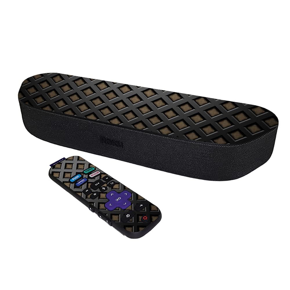 MightySkins Skin Compatible with Roku Streambar Media Player (2020) - Black Wall | Protective, Durable, and Unique Vinyl Decal wrap Cover | Easy to Apply and Change Styles | Made in The USA