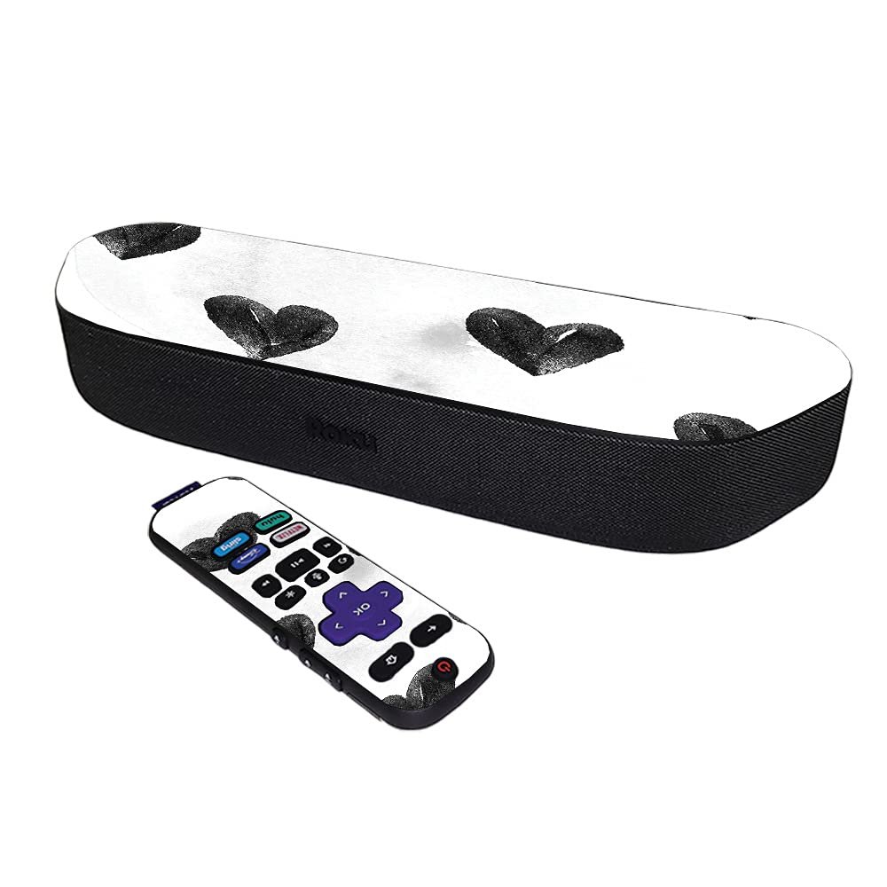 MightySkins Skin Compatible with Roku Streambar Media Player (2020) - Ink Hearts | Protective, Durable, and Unique Vinyl Decal wrap Cover | Easy to Apply and Change Styles | Made in The USA