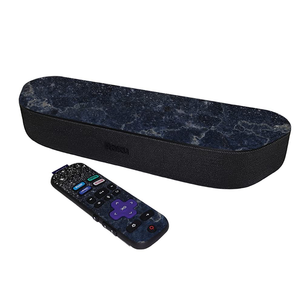 MightySkins Skin Compatible with Roku Streambar Media Player (2020) - Dark Shimmer Marble | Protective, Durable, and Unique Vinyl Decal wrap Cover | Easy to Apply | Made in The USA