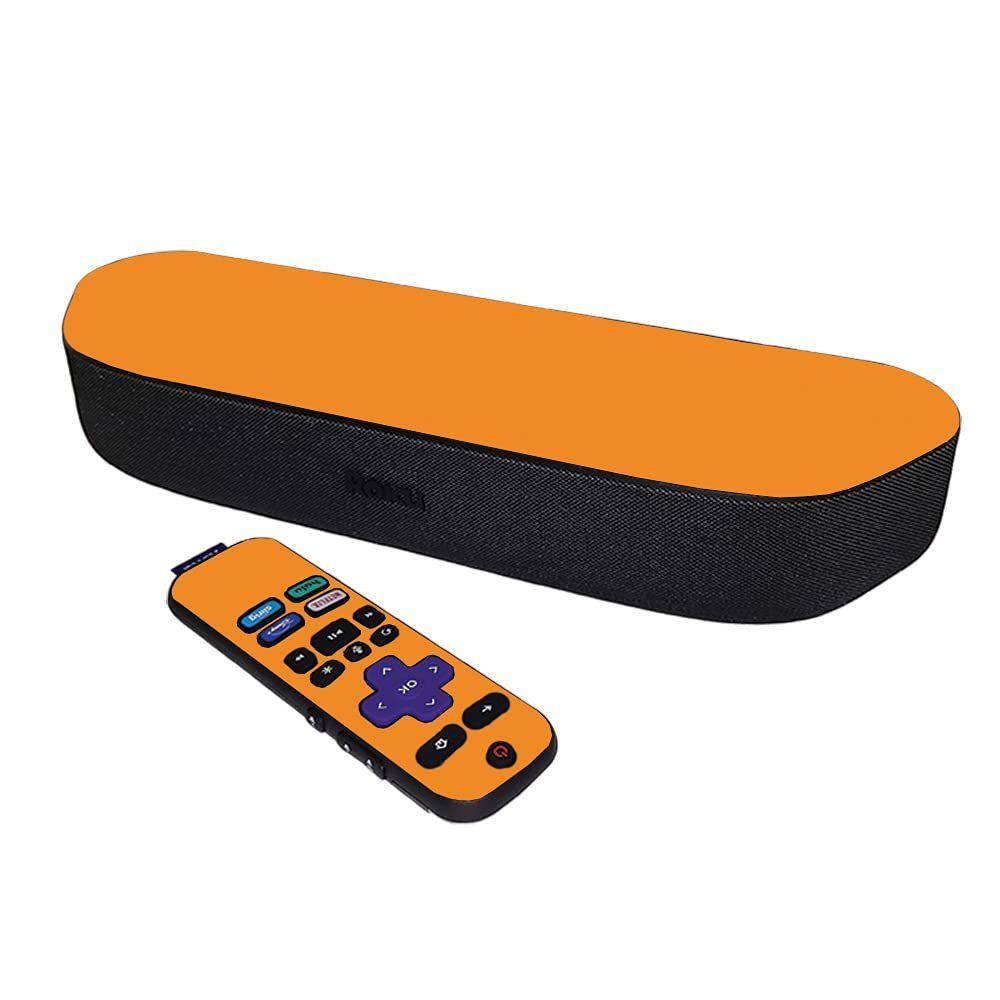 MightySkins Skin Compatible with Roku Streambar Media Player (2020) - Solid Orange | Protective, Durable, and Unique Vinyl Decal wrap Cover | Easy to Apply and Change Styles | Made in The USA