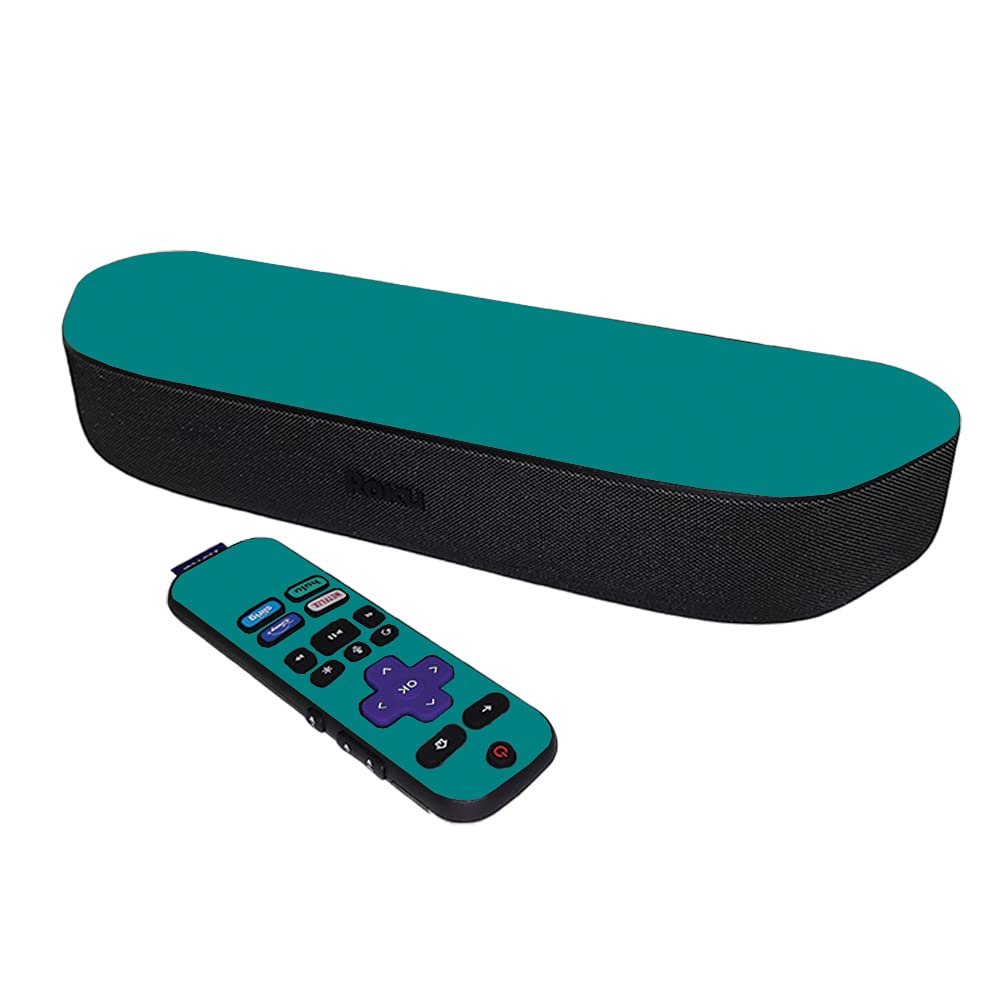 MightySkins Skin Compatible with Roku Streambar Media Player (2020) - Solid Teal | Protective, Durable, and Unique Vinyl Decal wrap Cover | Easy to Apply and Change Styles | Made in The USA