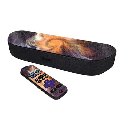 MightySkins Glossy Glitter Skin Compatible with Roku Streambar Media Player (2020) - Swirl Galaxy | Protective, Durable High-Gloss Glitter Finish | Easy to Apply | Made in The USA