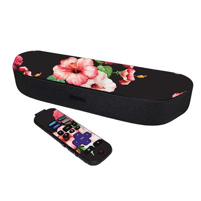 MightySkins Skin Compatible with Roku Streambar Media Player (2020) - Hibiscus | Protective, Durable, and Unique Vinyl Decal wrap Cover | Easy to Apply and Change Styles | Made in The USA