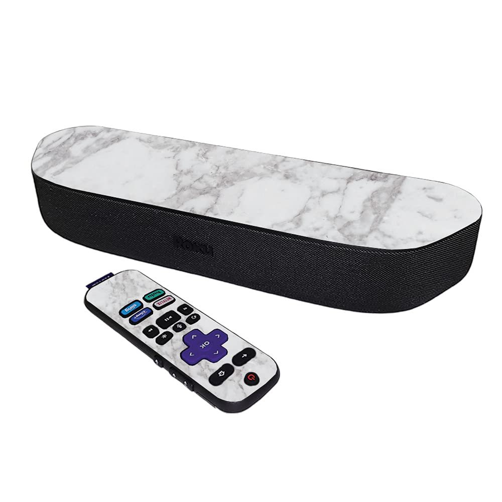MightySkins Skin Compatible with Roku Streambar Media Player (2020) - Frost Marble | Protective, Durable, and Unique Vinyl Decal wrap Cover | Easy to Apply and Change Styles | Made in The USA
