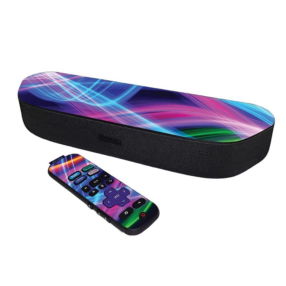 MightySkins Skin Compatible with Roku Streambar Media Player (2020) - Light Waves | Protective, Durable, and Unique Vinyl Decal wrap Cover | Easy to Apply and Change Styles | Made in The USA