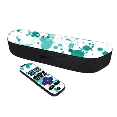 MightySkins Skin Compatible with Roku Streambar Media Player (2020) - Teal Splatter | Protective, Durable, and Unique Vinyl Decal wrap Cover | Easy to Apply and Change Styles | Made in The USA