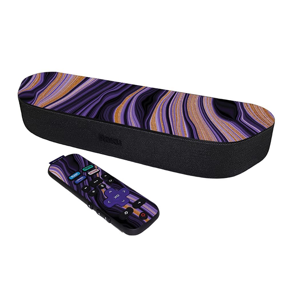 MightySkins Skin Compatible with Roku Streambar Media Player (2020) - Purple Jewel | Protective, Durable, and Unique Vinyl Decal wrap Cover | Easy to Apply and Change Styles | Made in The USA