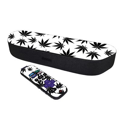 MightySkins Skin Compatible with Roku Streambar Media Player (2020) - Pot Leaves Black | Protective, Durable, and Unique Vinyl Decal wrap Cover | Easy to Applys | Made in The USA