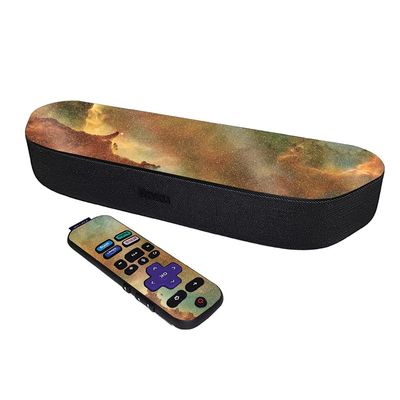 MightySkins Glossy Glitter Skin Compatible with Roku Streambar Media Player (2020) - Space Smoke | Protective, Durable High-Gloss Glitter Finish | Easy to Apply | Made in The USA