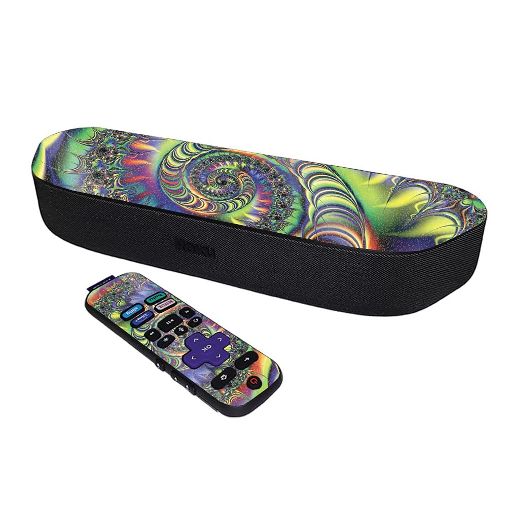 MightySkins Glossy Glitter Skin Compatible with Roku Streambar Media Player (2020) - Acid | Protective, Durable High-Gloss Glitter Finish | Easy to Apply and Change Styles | Made in The USA