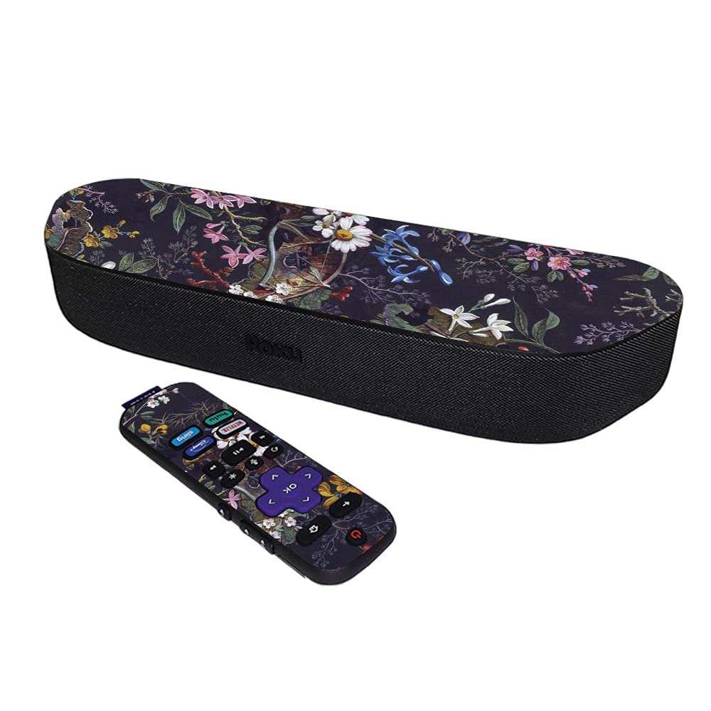 MightySkins Skin Compatible with Roku Streambar Media Player (2020) - Midnight Blossom | Protective, Durable, and Unique Vinyl Decal wrap Cover | Easy to Applys | Made in The USA