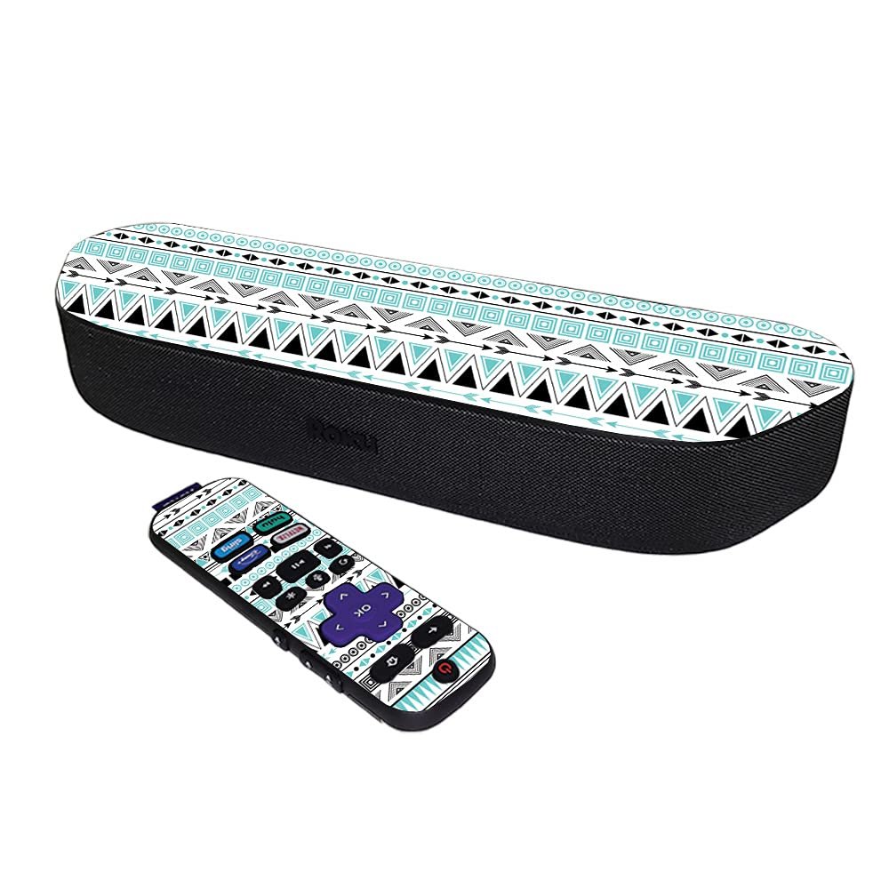 MightySkins Skin Compatible with Roku Streambar Media Player (2020) - Turquoise Tribal | Protective, Durable, and Unique Vinyl Decal wrap Cover | Easy to Applys | Made in The USA