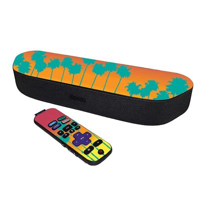 MightySkins Skin Compatible with Roku Streambar Media Player (2020) - Sherbet Palms | Protective, Durable, and Unique Vinyl Decal wrap Cover | Easy to Apply and Change Styles | Made in The USA