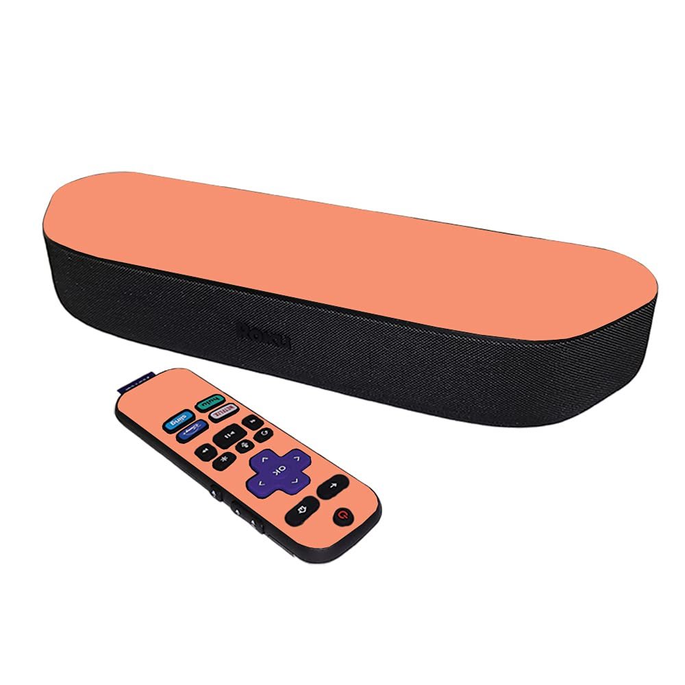 MightySkins Skin Compatible with Roku Streambar Media Player (2020) - Solid Peach | Protective, Durable, and Unique Vinyl Decal wrap Cover | Easy to Apply and Change Styles | Made in The USA