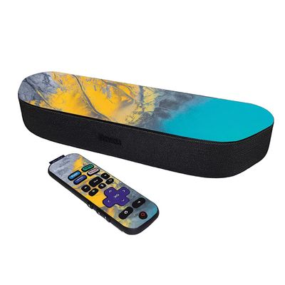 MightySkins Skin Compatible with Roku Streambar Media Player (2020) - Yellow Spill | Protective, Durable, and Unique Vinyl Decal wrap Cover | Easy to Apply and Change Styles | Made in The USA
