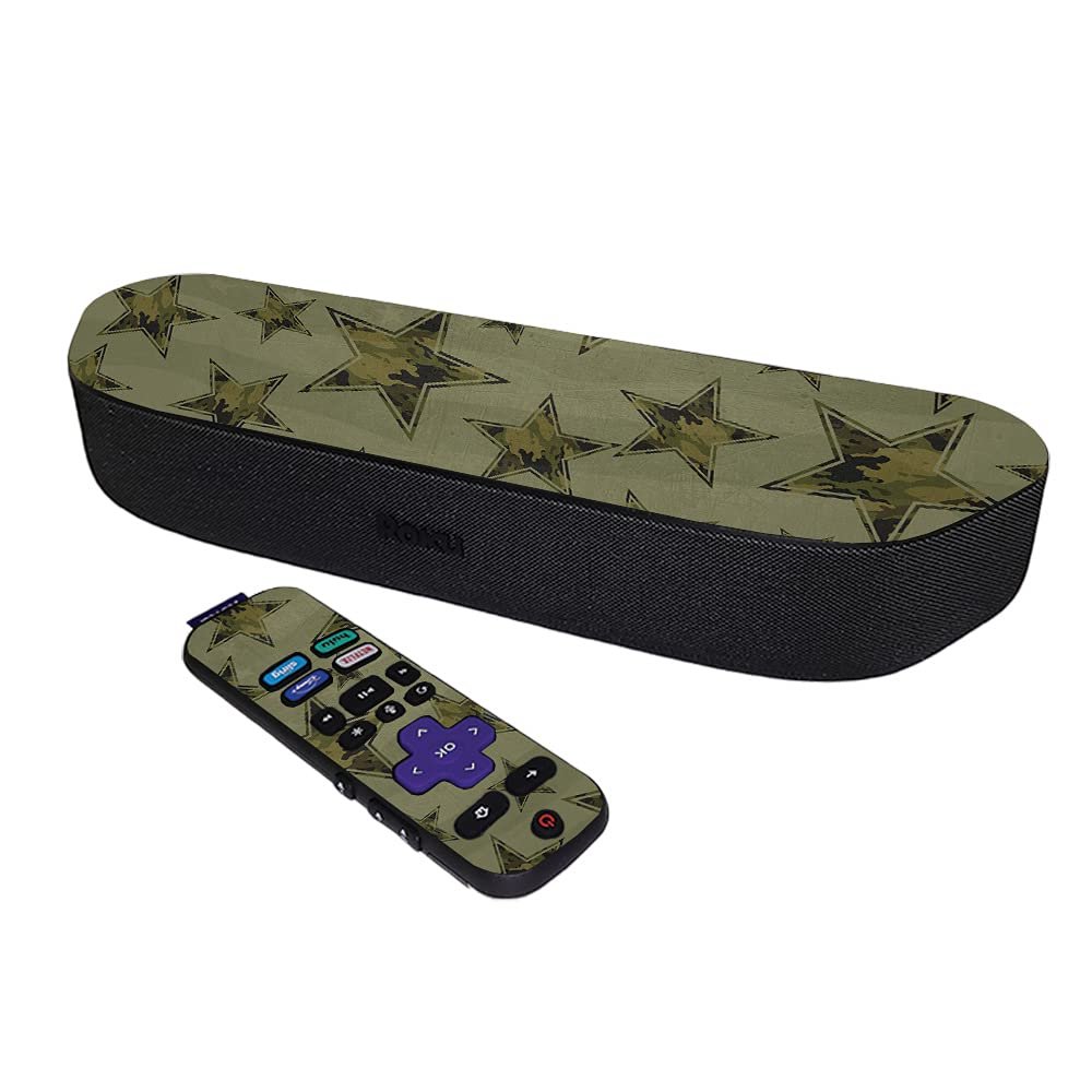 MightySkins Skin Compatible with Roku Streambar Media Player (2020) - Army Star | Protective, Durable, and Unique Vinyl Decal wrap Cover | Easy to Apply and Change Styles | Made in The USA